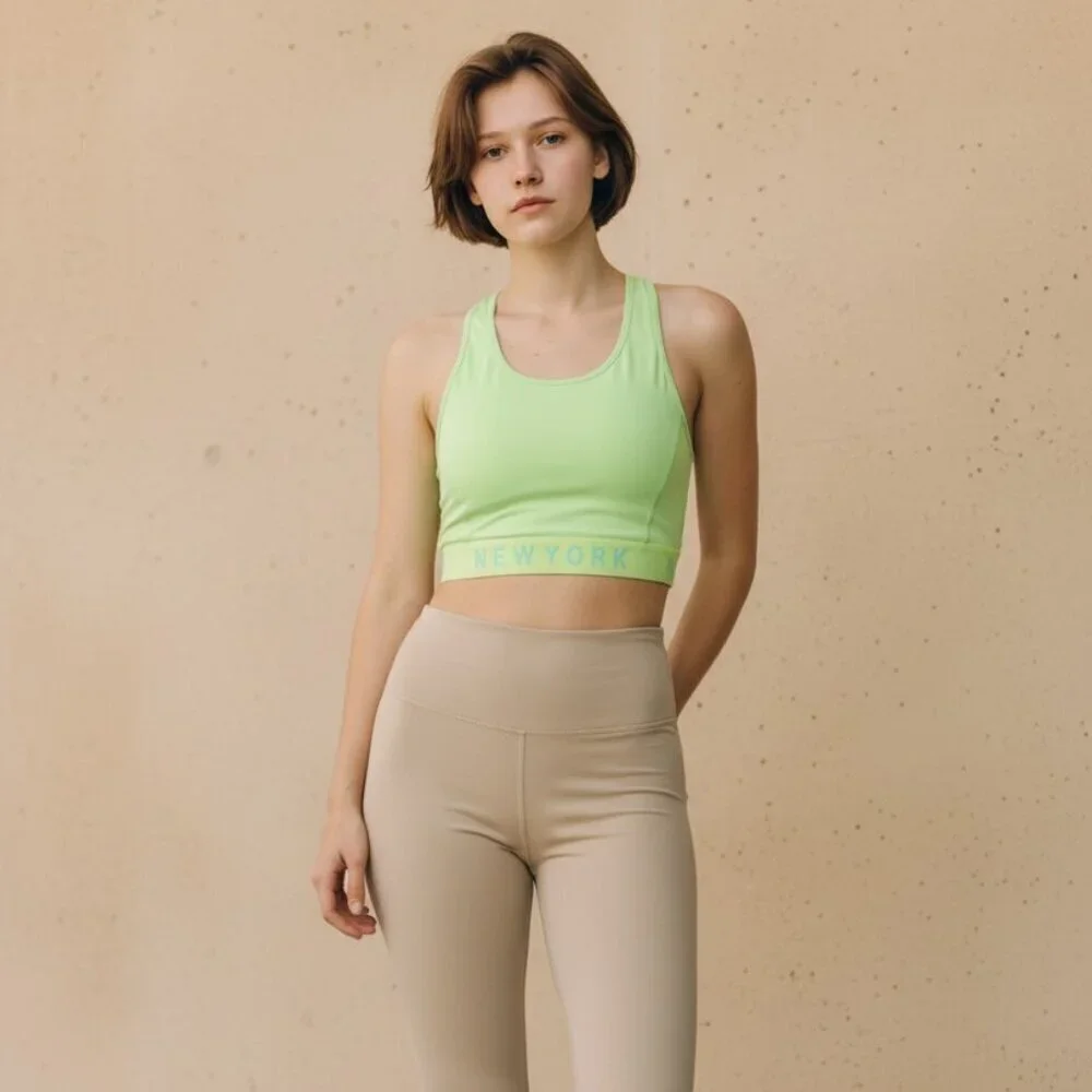 ZARA Junior Crop Top Racerback Athletic Sports Bra Mint Green Size 13/14 NWOT